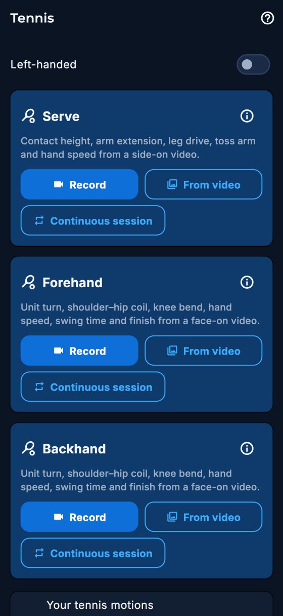 Tennis serve, forehand and backhand analyses